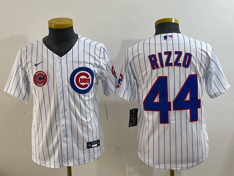 Women  Chicago Cubs #44 Rizzo white Nike MLB 2025 jersey 002